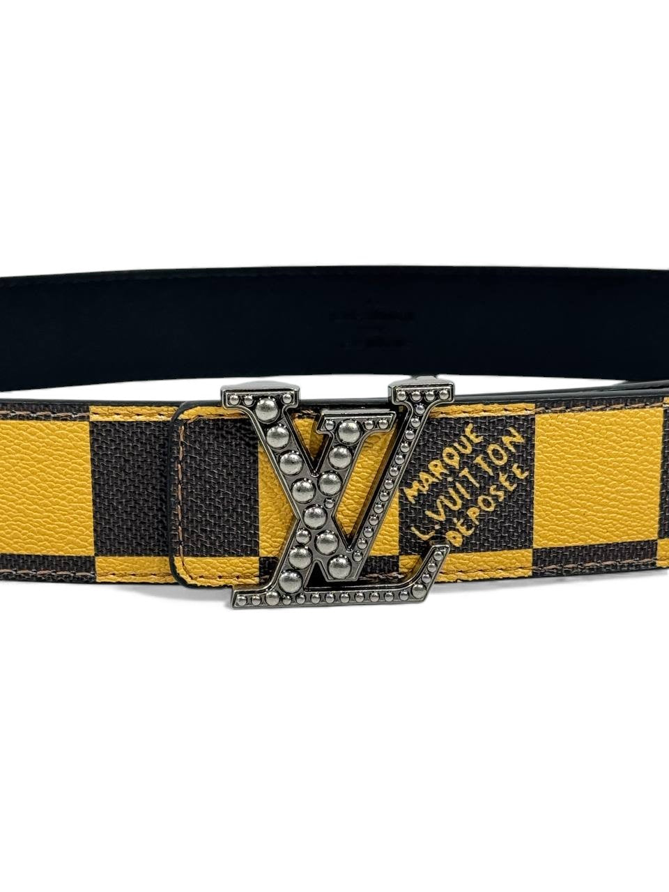 💛 Louis Vuitton Damier Yellow & Brown Belt – 125cm ⚜️✨