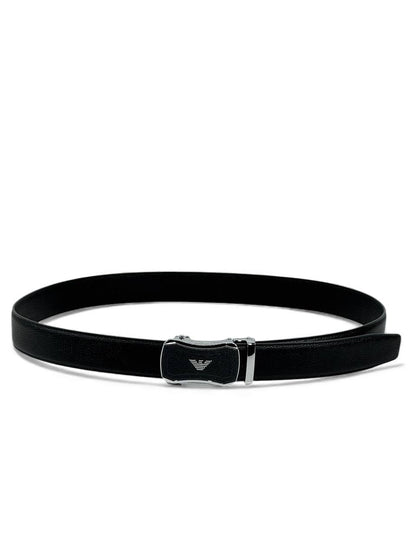 🖤 Emporio Armani Signature Buckle Leather Belt – 125cm 🩶✨