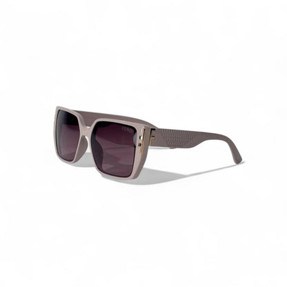 Fendi Square Frame Sunglasses – Taupe & Gold Designer Eyewear 🖤🕶️