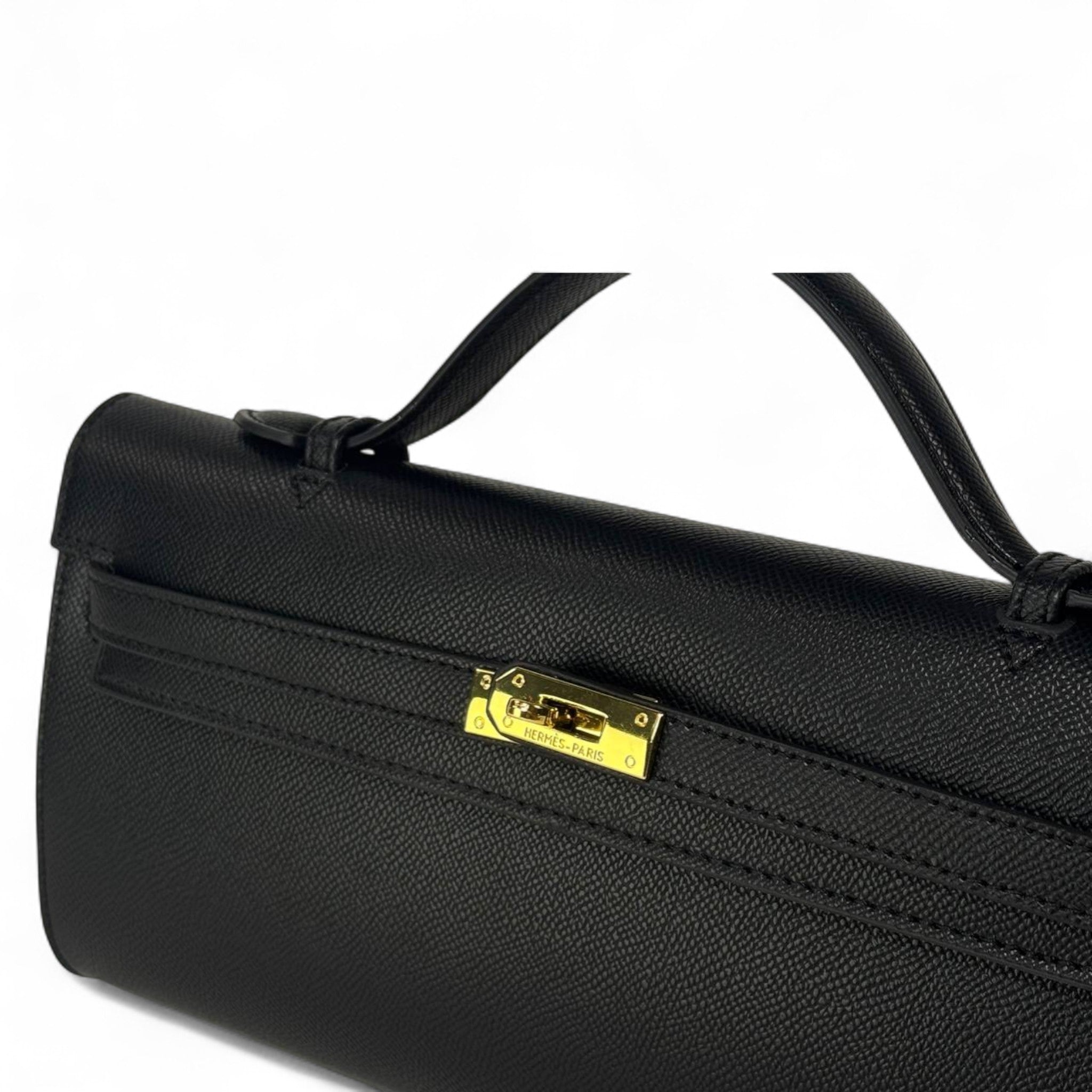 Hermès Kelly To Go Clutch – Black Epsom Leather with Gold Hardware 🖤✨