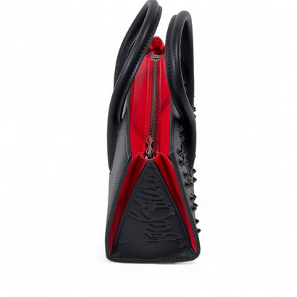 Christian Louboutin Black Studded Cabata Tote – Red Lining & Crossbody Strap 🖤🔥
