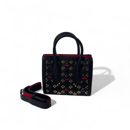 Christian Louboutin Mini Cabata Tote – Black with Gold Studs & Red Interior 🔥🖤