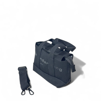 Alexander Wang Mini Tote – Ribbed Black Canvas with Logo Strap 🖤