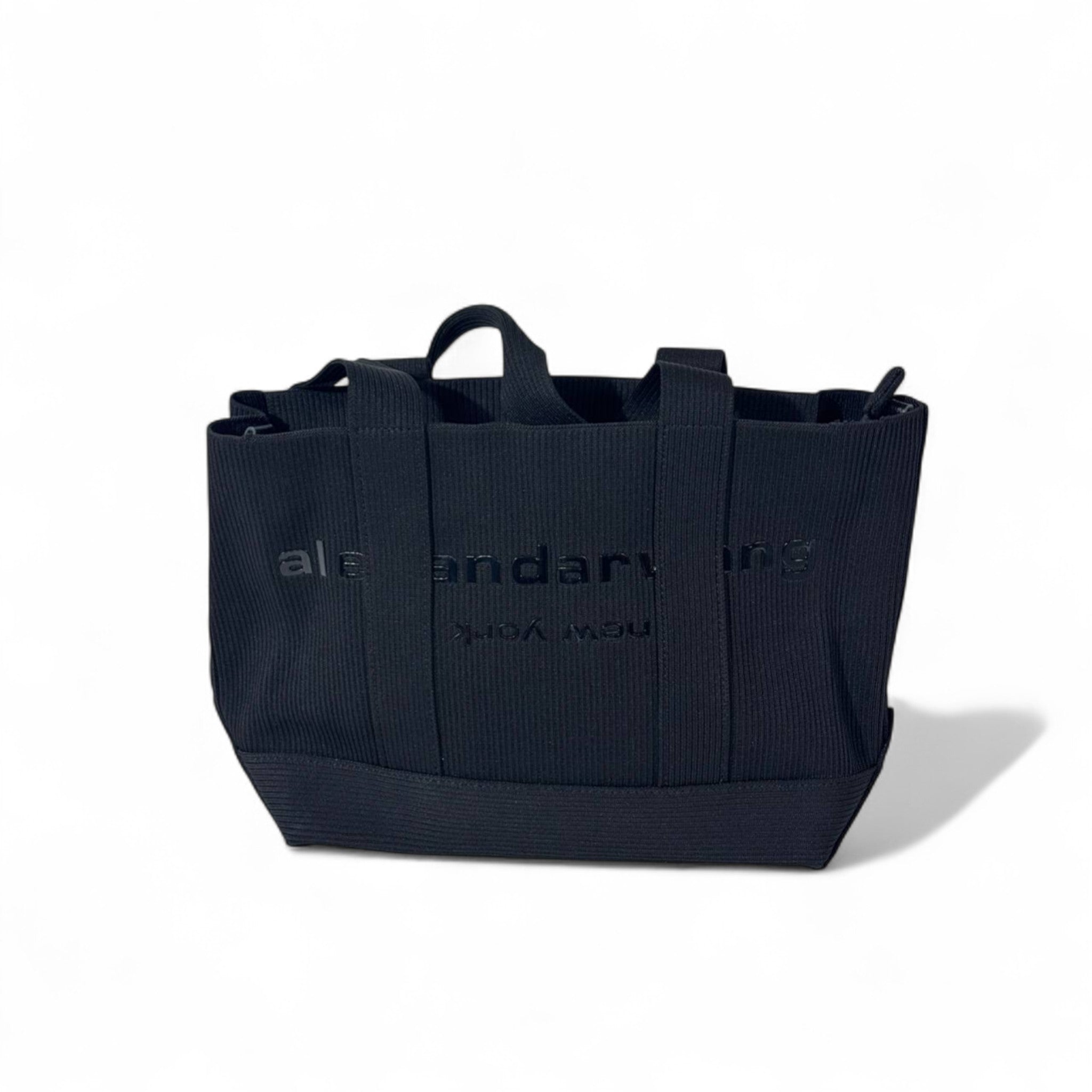Alexander Wang Large Ribbed Tote – Black Canvas Urban Chic 🖤
