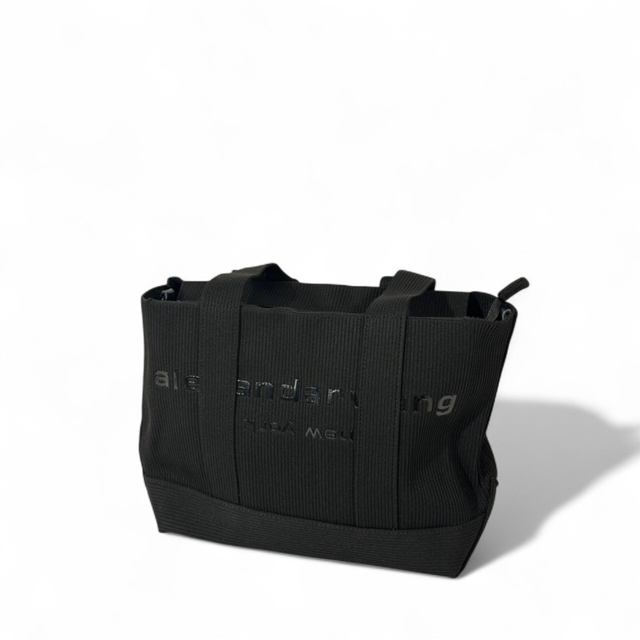 Alexander Wang Large Ribbed Tote – Black Canvas Urban Chic 🖤