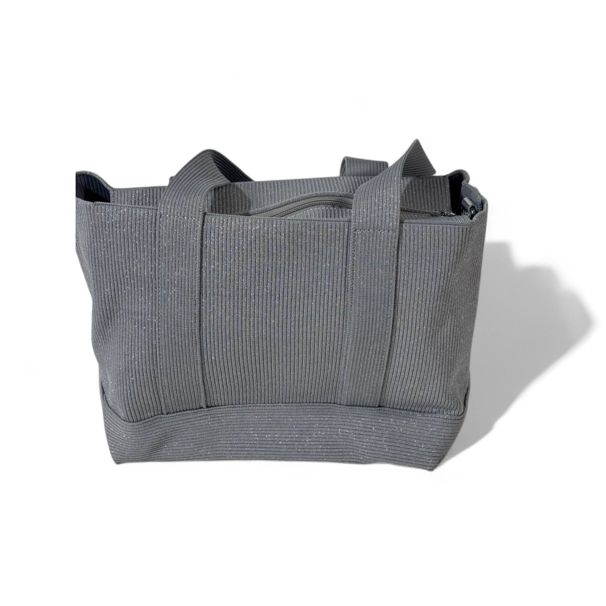 Alexander Wang Glitter Ribbed Tote – Large Grey Sparkle Edition