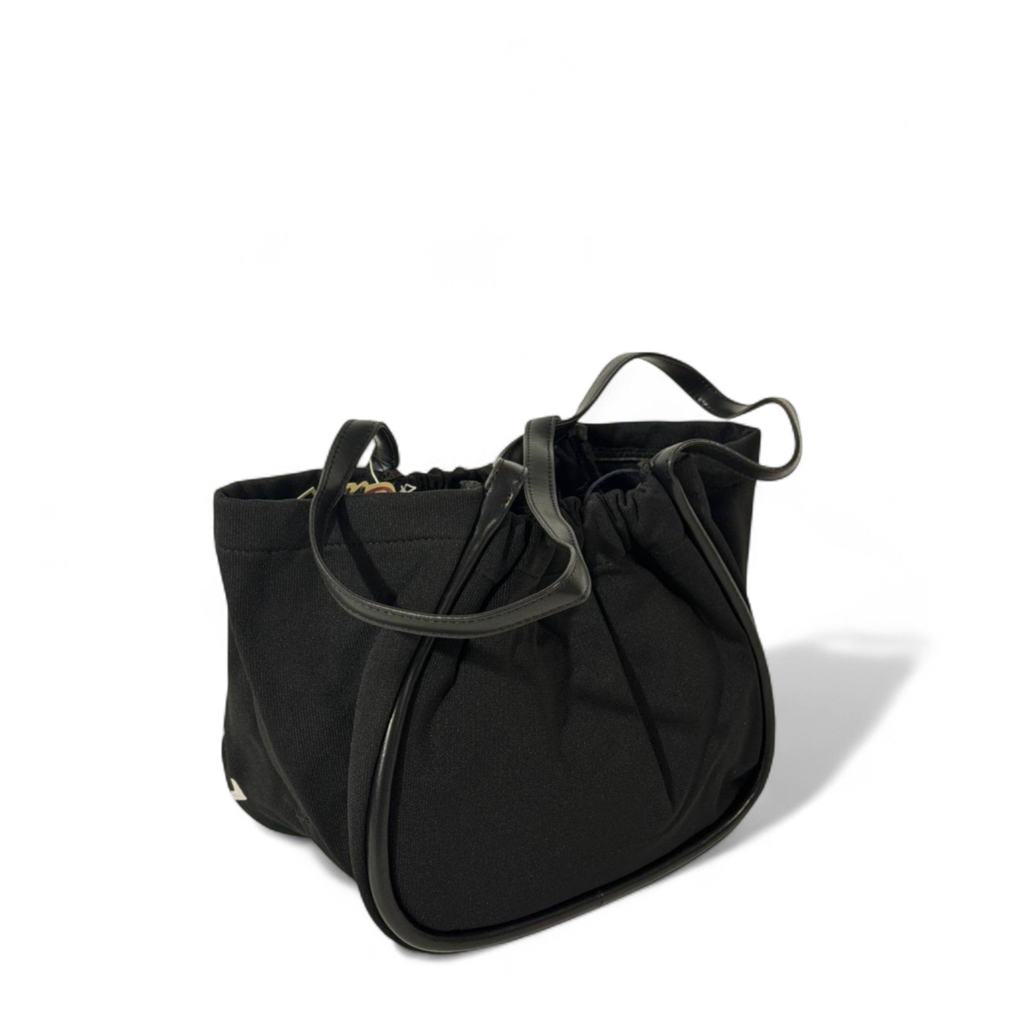 Super Sun “MERGE” Canvas Tote Set – Black Shoulder Bag with Navy Pouch & Flower Keychain