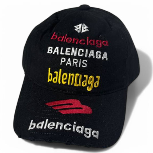 Balenciaga Paris Multi-Logo Black Cap