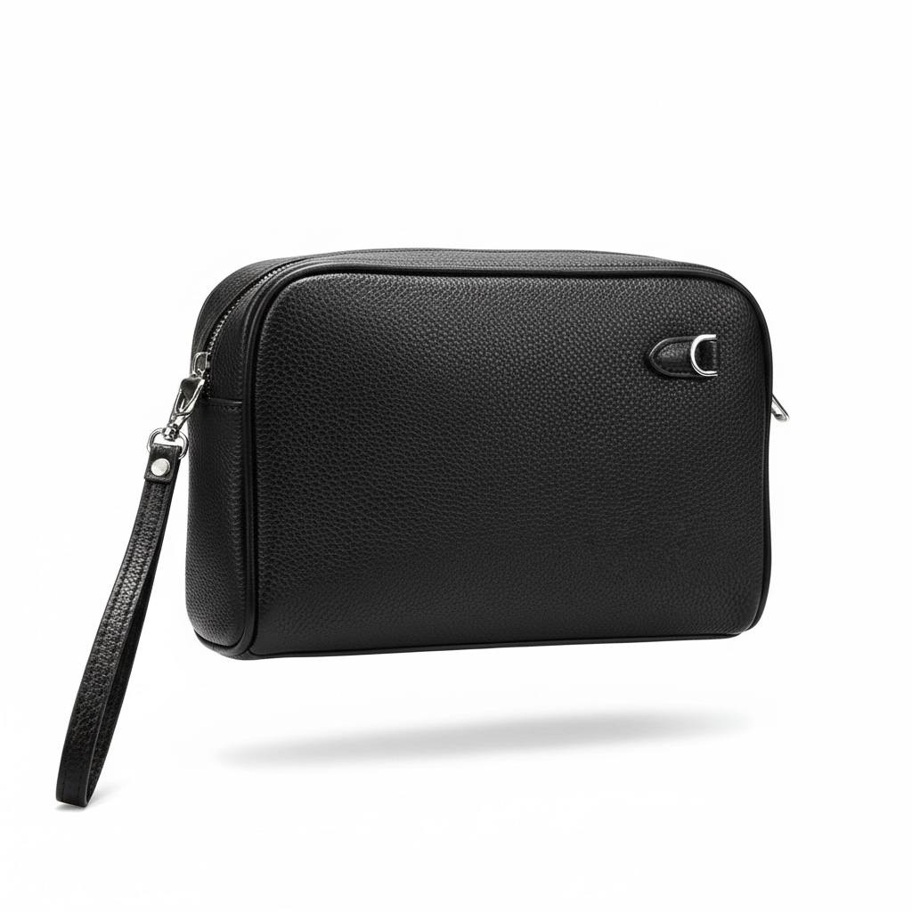 Prada Black Leather Toiletry Bag 🖤✨ | Luxury Travel Wash Pouch