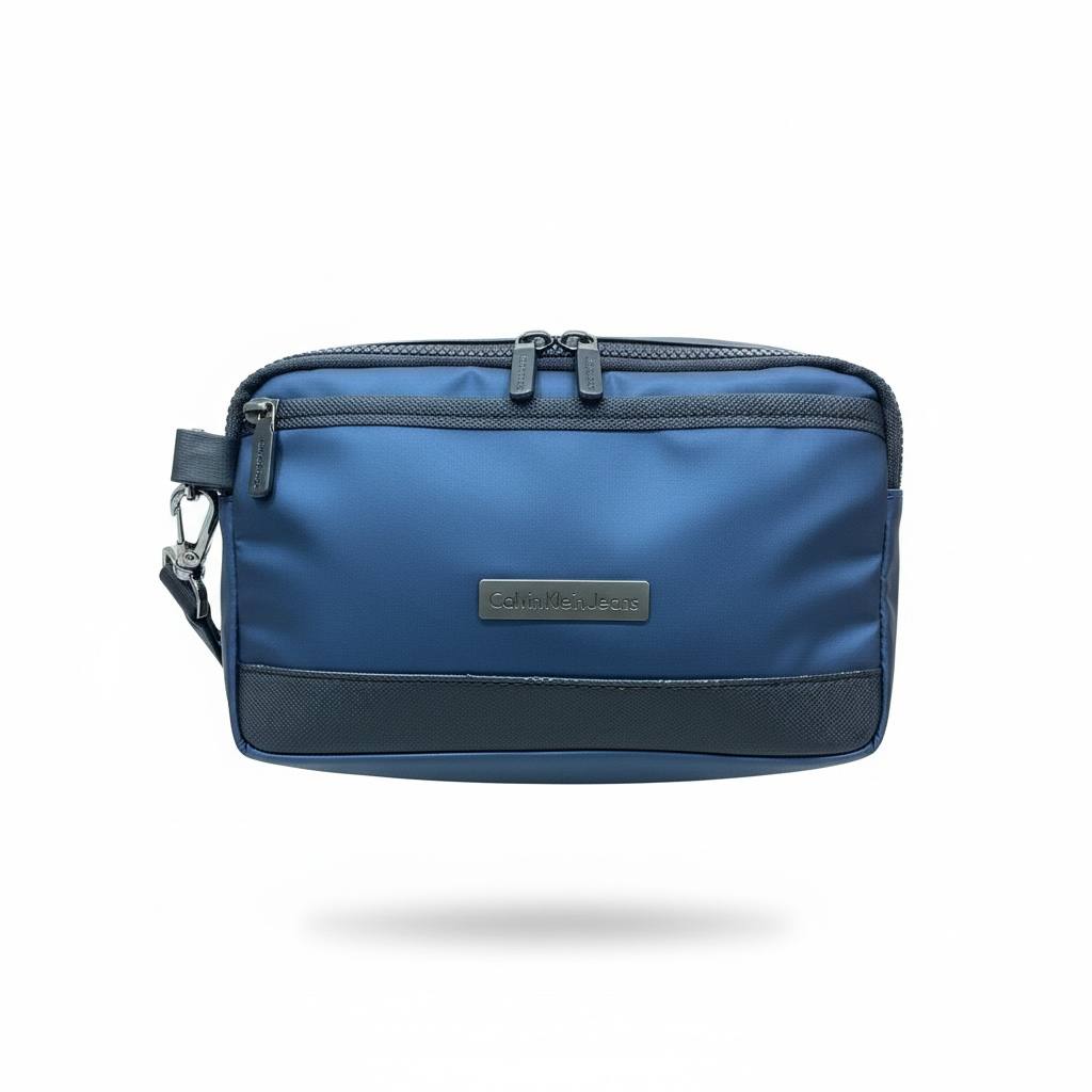 Calvin Klein Jeans Blue Travel Toiletry Bag 💙🧳 | Modern Zip Wash Pouch