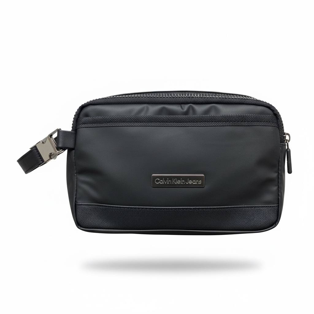 Calvin Klein Jeans Black Travel Toiletry Bag 🖤✨ | Minimal Zip Wash Pouch