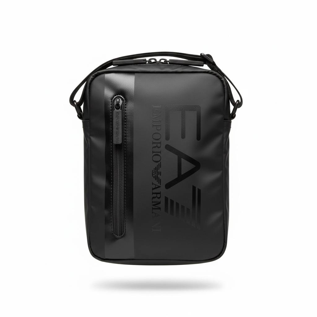 Emporio Armani EA7 Black Crossbody Bag 🖤 | Sport Luxe Vertical Shoulder Pouch