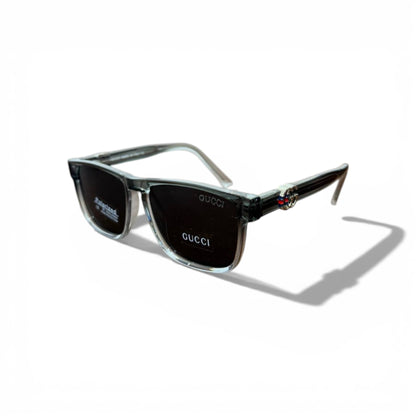 Gucci Transparent Black Square Sunglasses 🕶️ | GG Logo Temple Detail