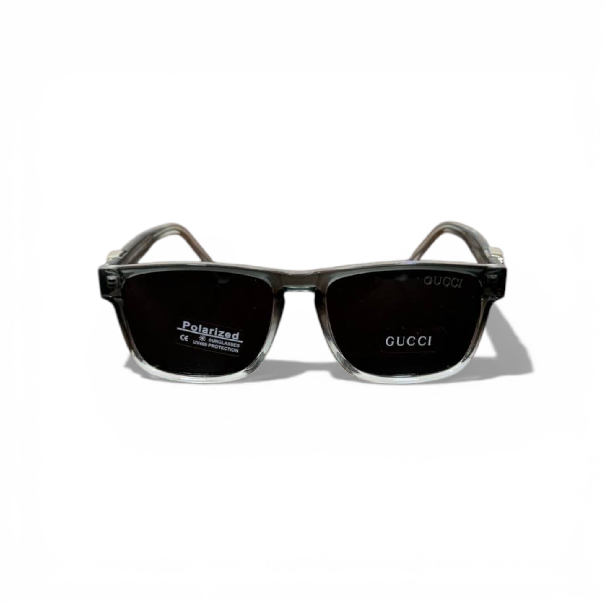 Gucci Transparent Black Square Sunglasses 🕶️ | GG Logo Temple Detail