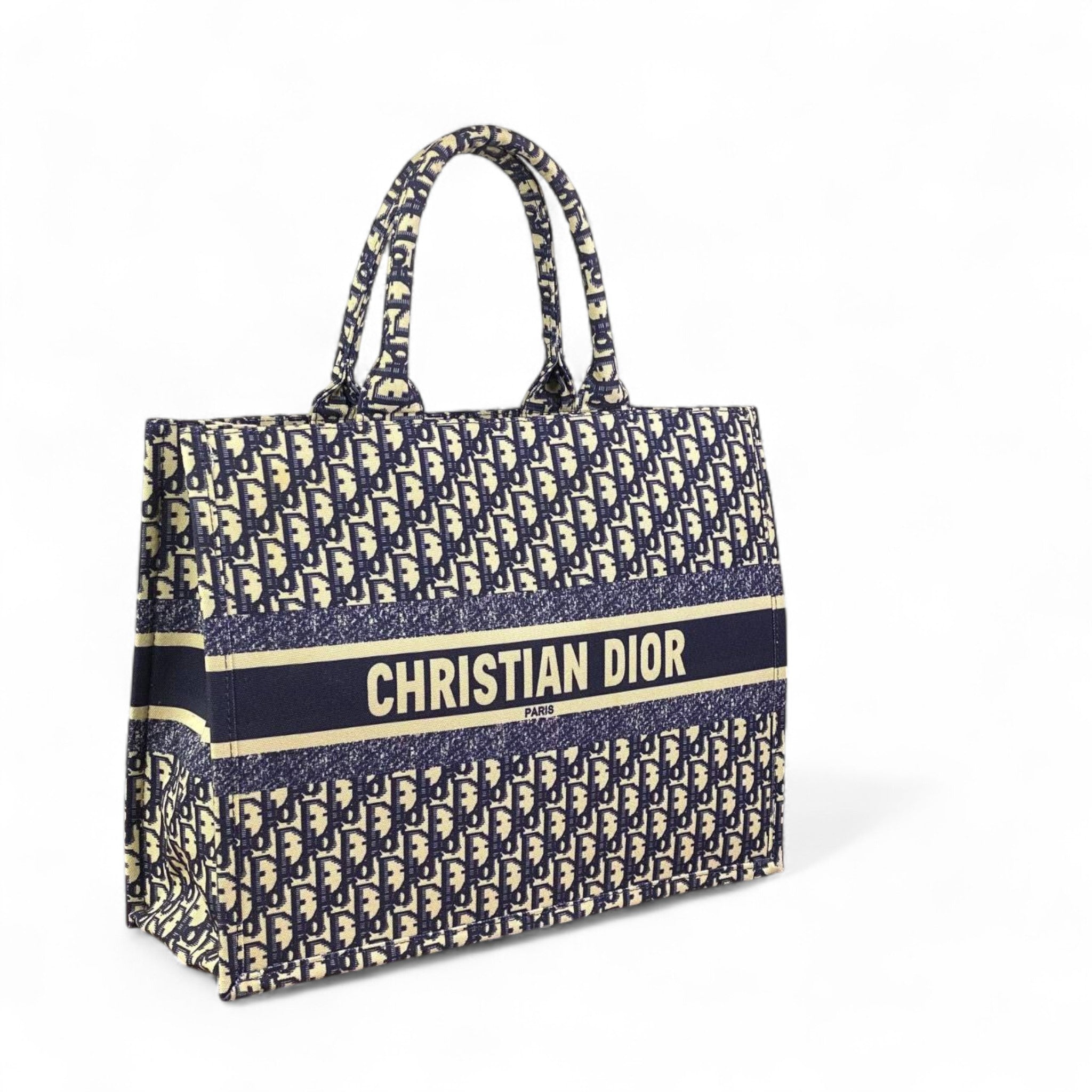 Christian Dior Book Tote Bag – Navy Oblique Canvas 💙