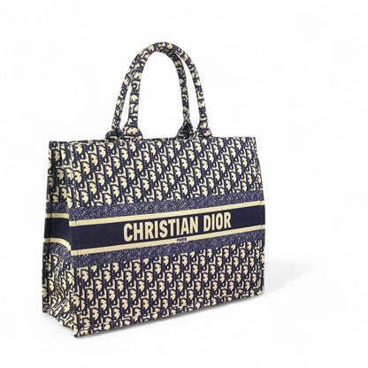 Christian Dior Book Tote Bag – Navy Oblique Canvas 💙