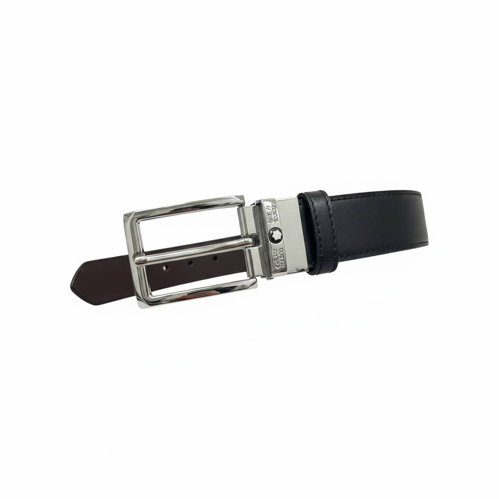 Montblanc Reversible Leather Belt – Black & Brown Signature Edition 🖤🤎 (125cm)