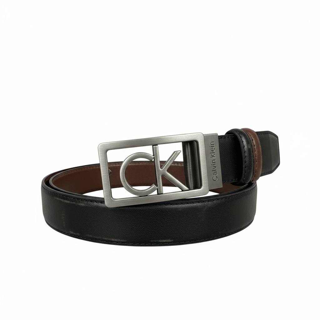 Calvin Klein Reversible Leather Belt – CK Signature Buckle 🖤🤎 (115cm)