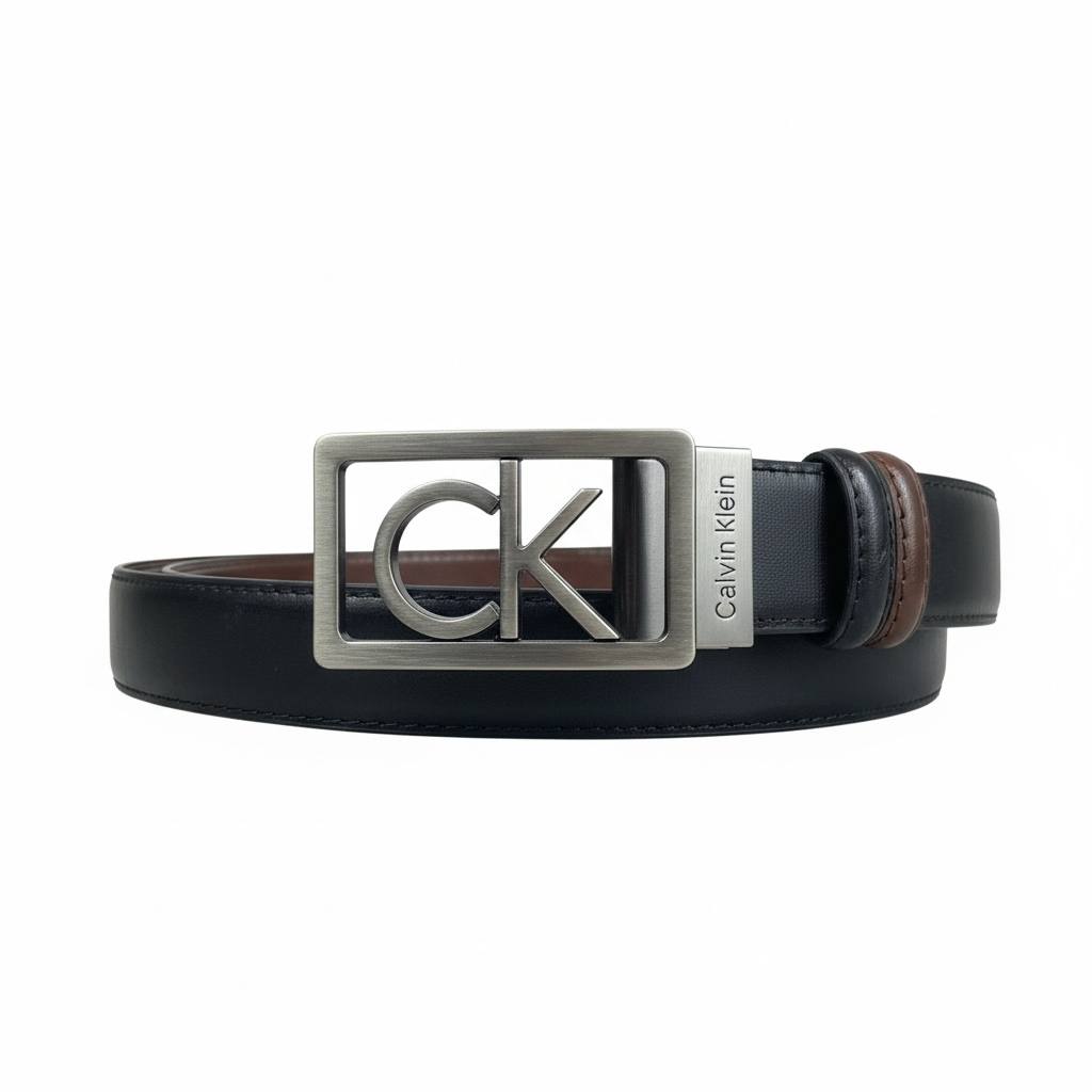 Calvin Klein Reversible Leather Belt – CK Signature Buckle 🖤🤎 (115cm)