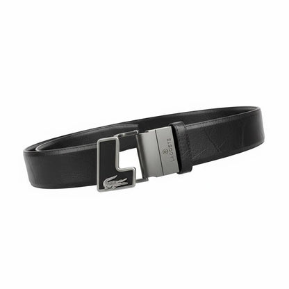 Lacoste Reversible Leather Belt – Signature Crocodile Detail 🖤✨ (125cm)