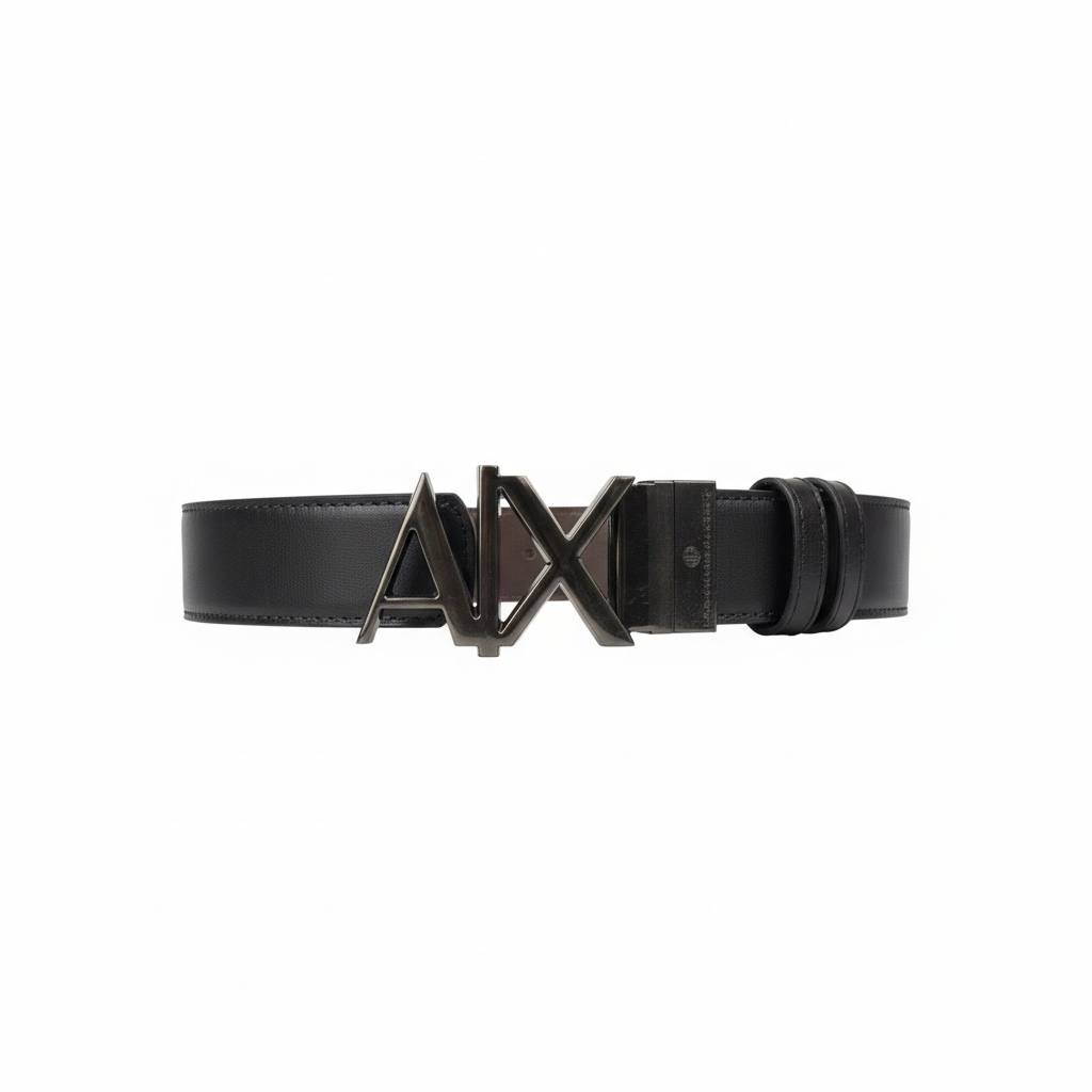 Emporio Armani Reversible Leather Belt – AV Signature Buckle 🖤✨ (130cm)