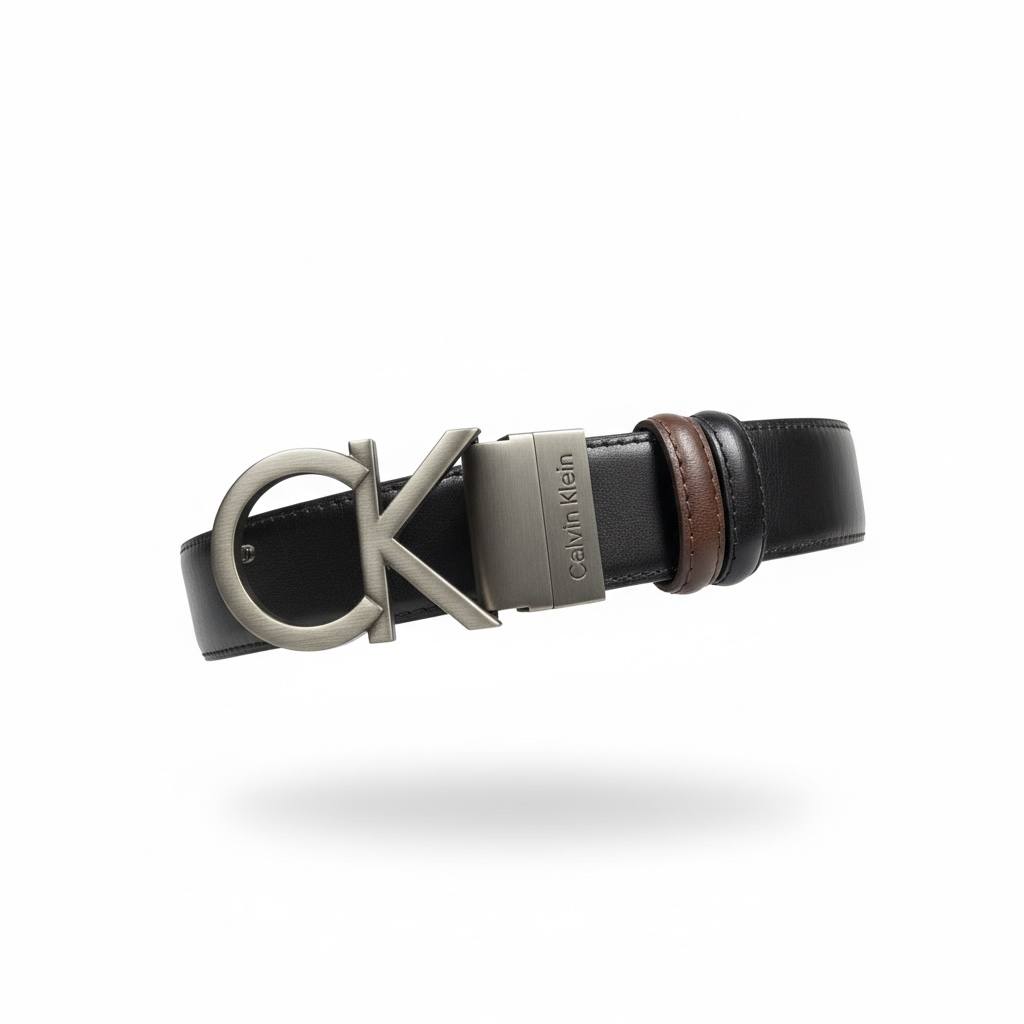 Calvin Klein Reversible Leather Belt – CK Silver Logo Edition 🖤🤎✨ (115cm)