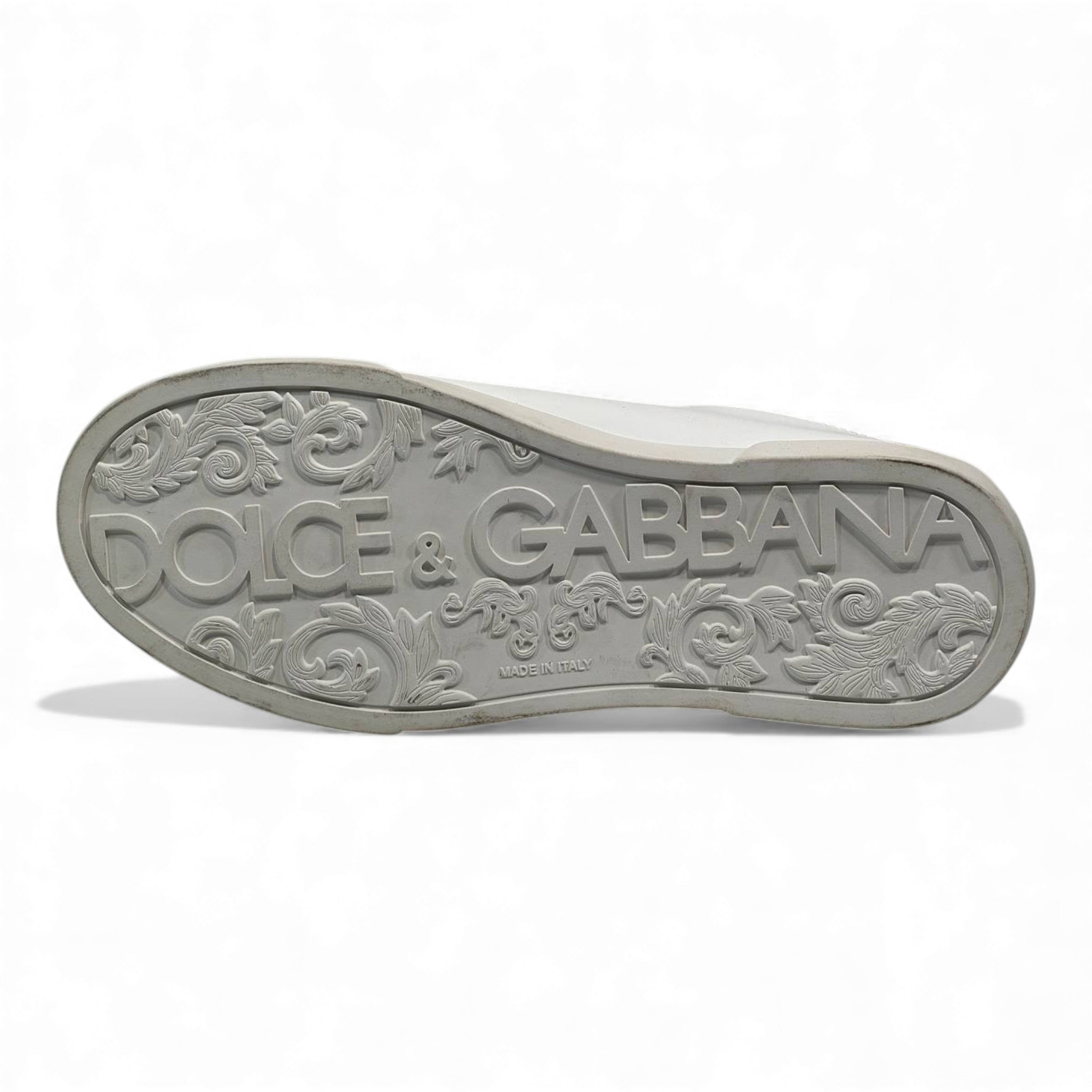 ✨ Dolce & Gabbana White Gold Accent Sneakers – Luxury in Every Step 👟