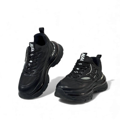 ⚡ Naked Wolfe All-Black Chunky Sneakers – Bold Power Street Luxe 👟