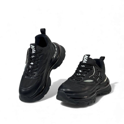 ⚡ Naked Wolfe All-Black Chunky Sneakers – Bold Power Street Luxe 👟