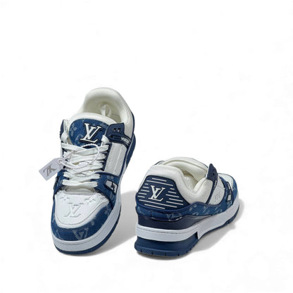 💙 Louis Vuitton LV Trainer Denim Blue Sneakers – Where Luxury Meets Street Spirit 👟
