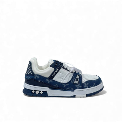 💙 Louis Vuitton LV Trainer Denim Blue Sneakers – Where Luxury Meets Street Spirit 👟