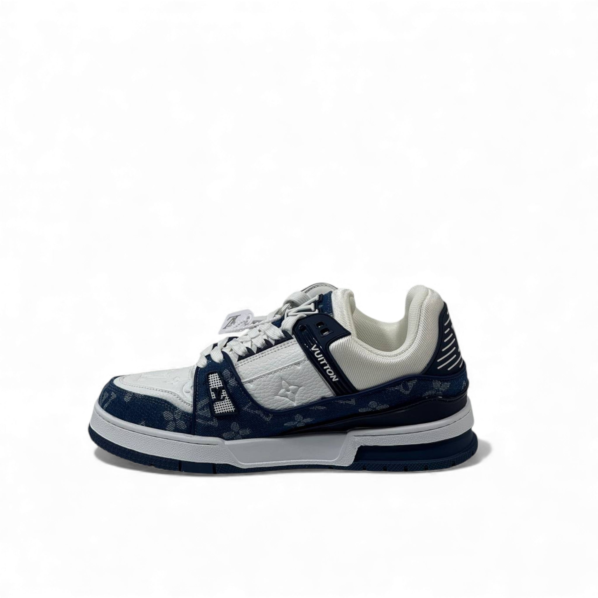💙 Louis Vuitton LV Trainer Denim Blue Sneakers – Where Luxury Meets Street Spirit 👟