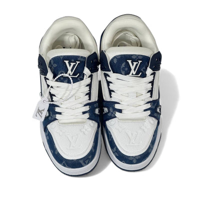 💙 Louis Vuitton LV Trainer Denim Blue Sneakers – Where Luxury Meets Street Spirit 👟