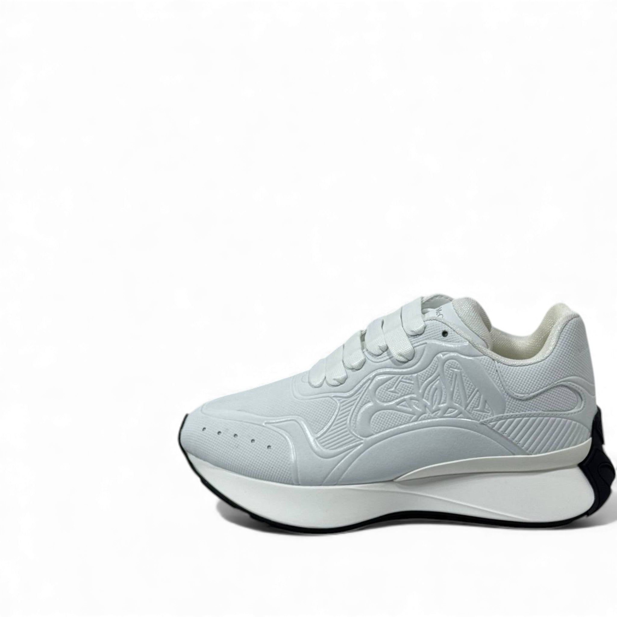 🤍 Alexander McQueen Sprint Runner White Sneakers – Pure Minimal Luxury 👟