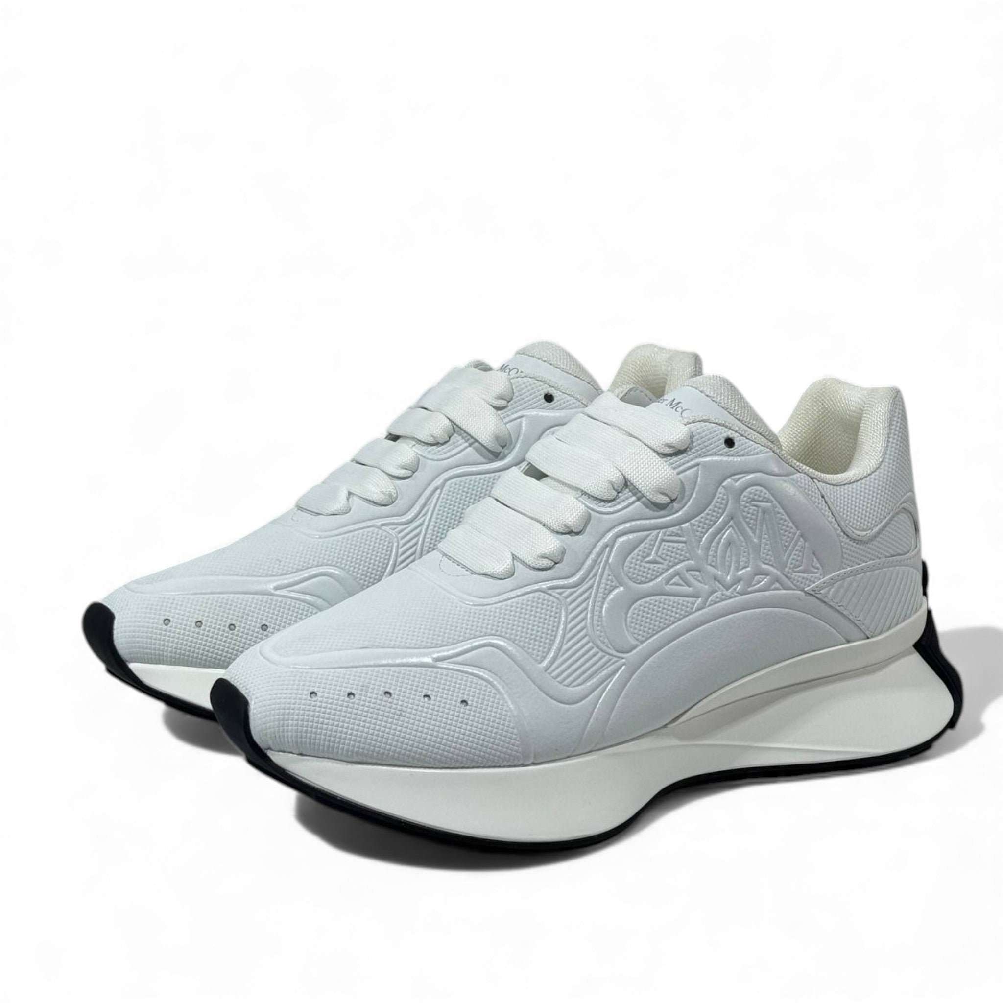 🤍 Alexander McQueen Sprint Runner White Sneakers – Pure Minimal Luxury 👟