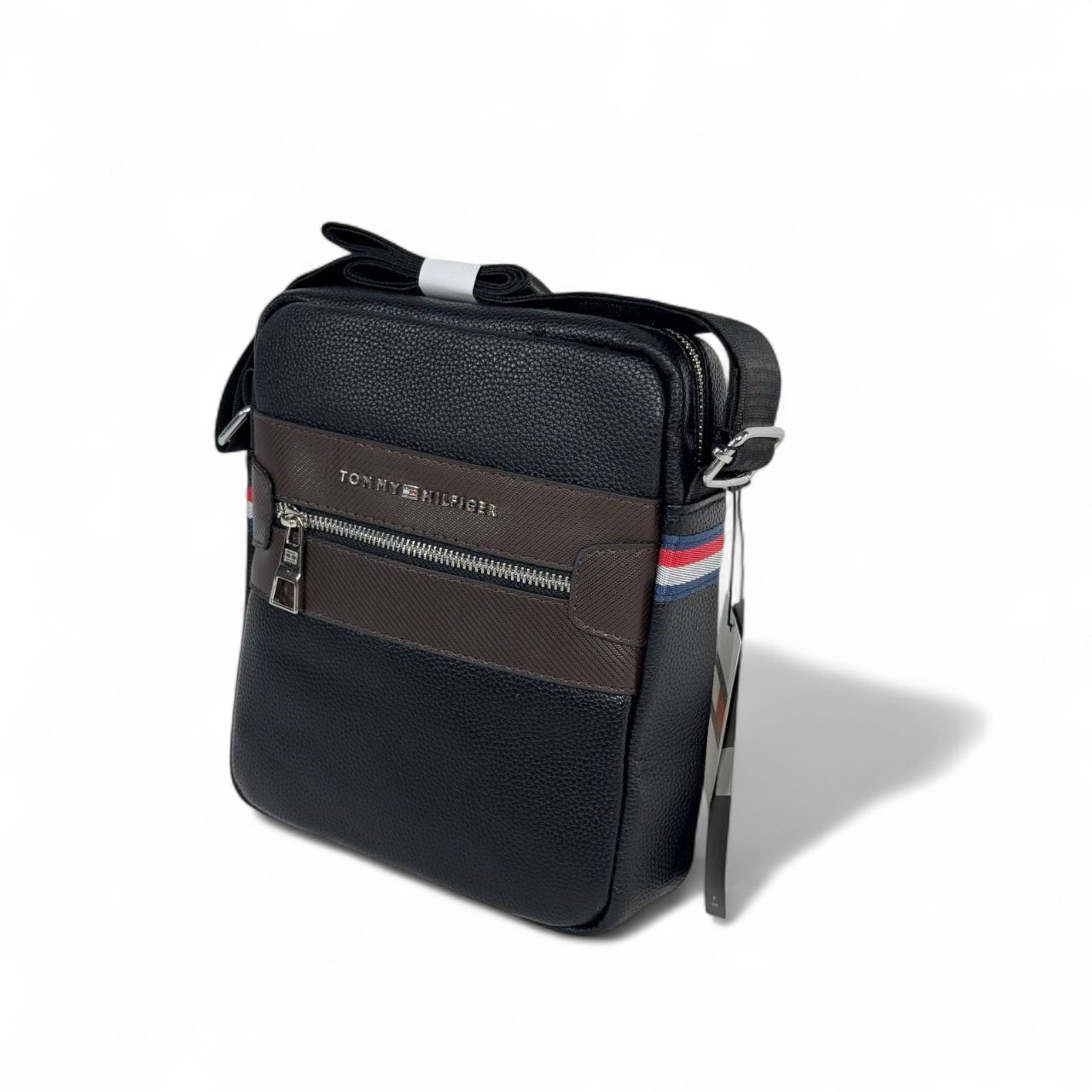 Tommy Hilfiger Crossbody Bag – Black & Brown Leather Look 🎯🖤