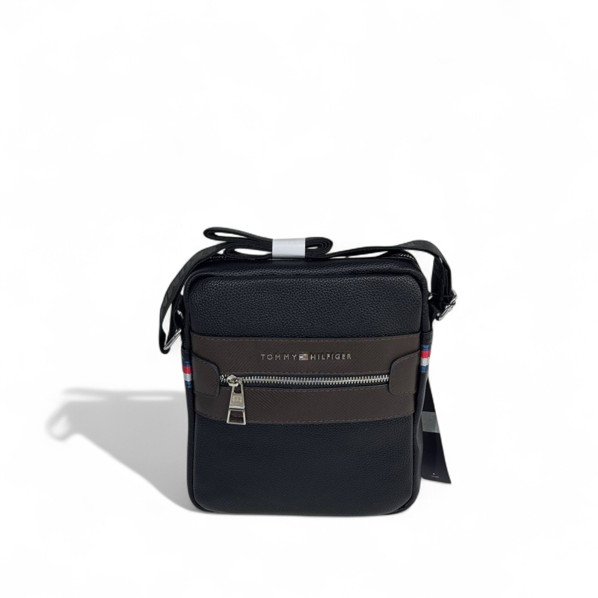 Tommy Hilfiger Crossbody Bag – Black & Brown Leather Look 🎯🖤