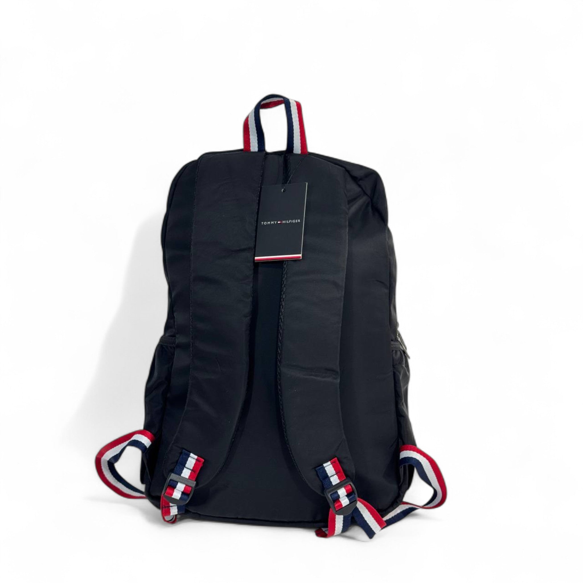 Tommy Hilfiger Red & Black Backpack – Signature Logo Stripe 🎒🔥