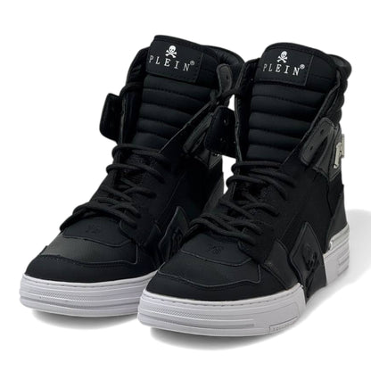 🖤 Philipp Plein High-Top “78” All Black Sneakers – Power, Precision & Attitude 👟