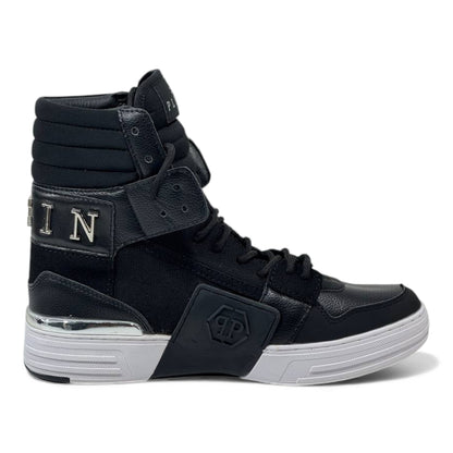 🖤 Philipp Plein High-Top “78” All Black Sneakers – Power, Precision & Attitude 👟