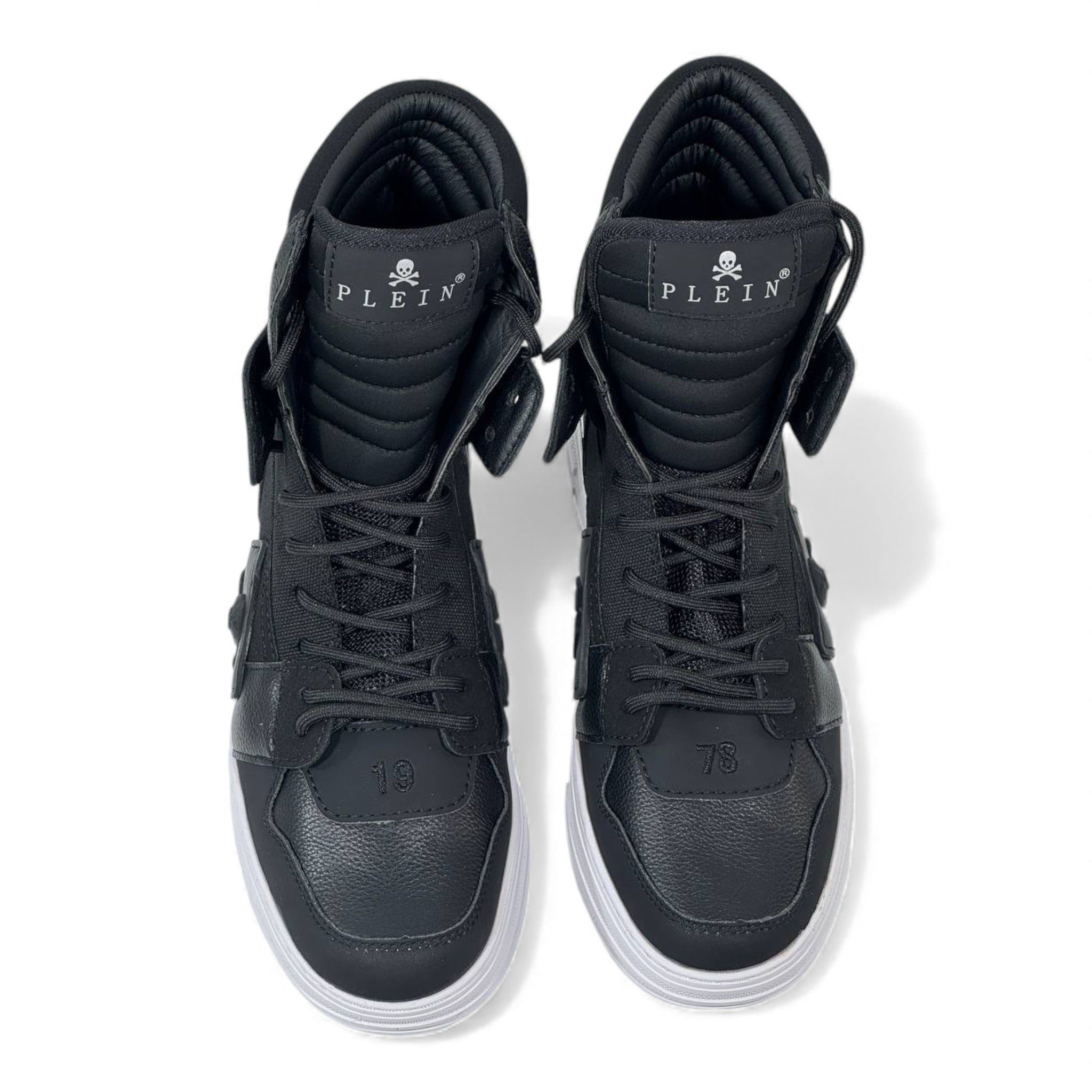 🖤 Philipp Plein High-Top “78” All Black Sneakers – Power, Precision & Attitude 👟