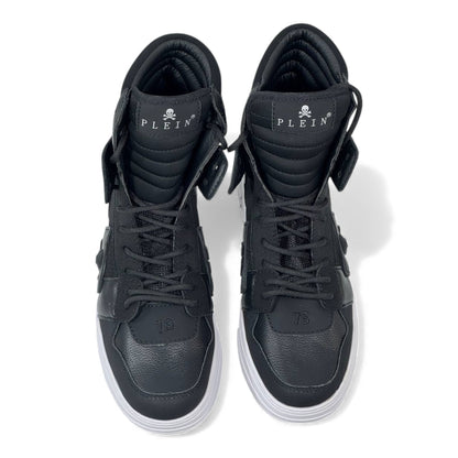 🖤 Philipp Plein High-Top “78” All Black Sneakers – Power, Precision & Attitude 👟