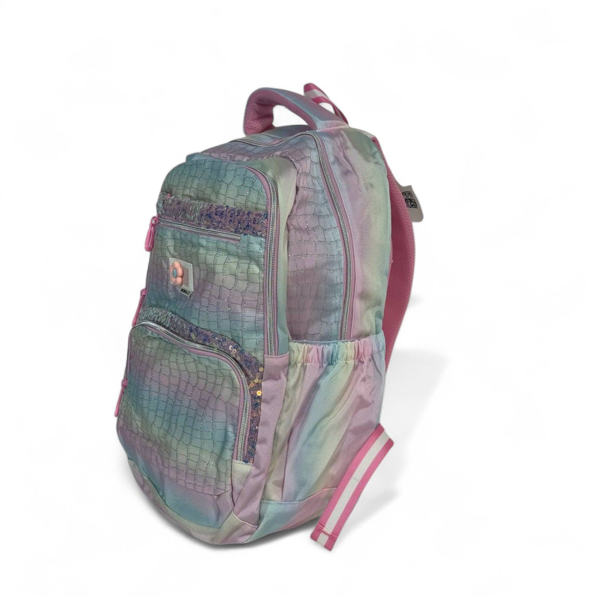 🦄 Momolly Rainbow Sparkle Pastel Backpack – For Girls 🌈✨