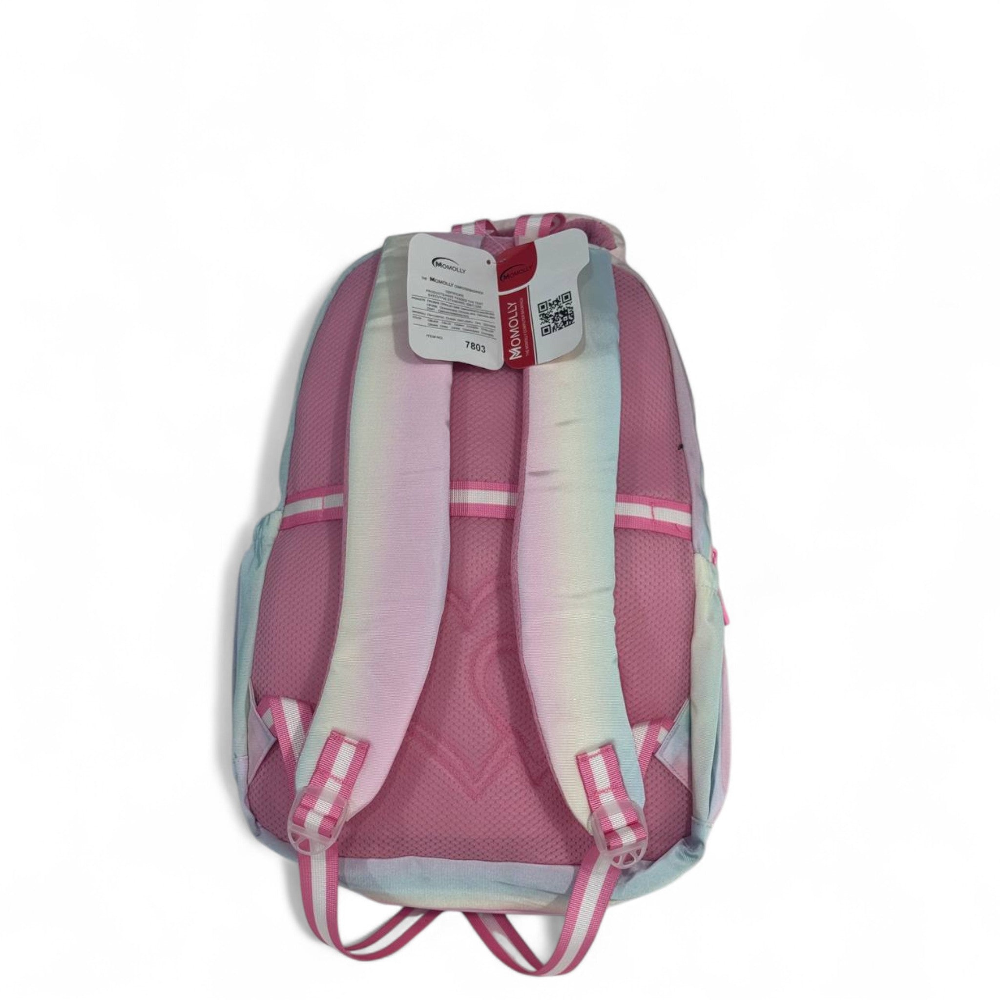 🦄 Momolly Rainbow Sparkle Pastel Backpack – For Girls 🌈✨