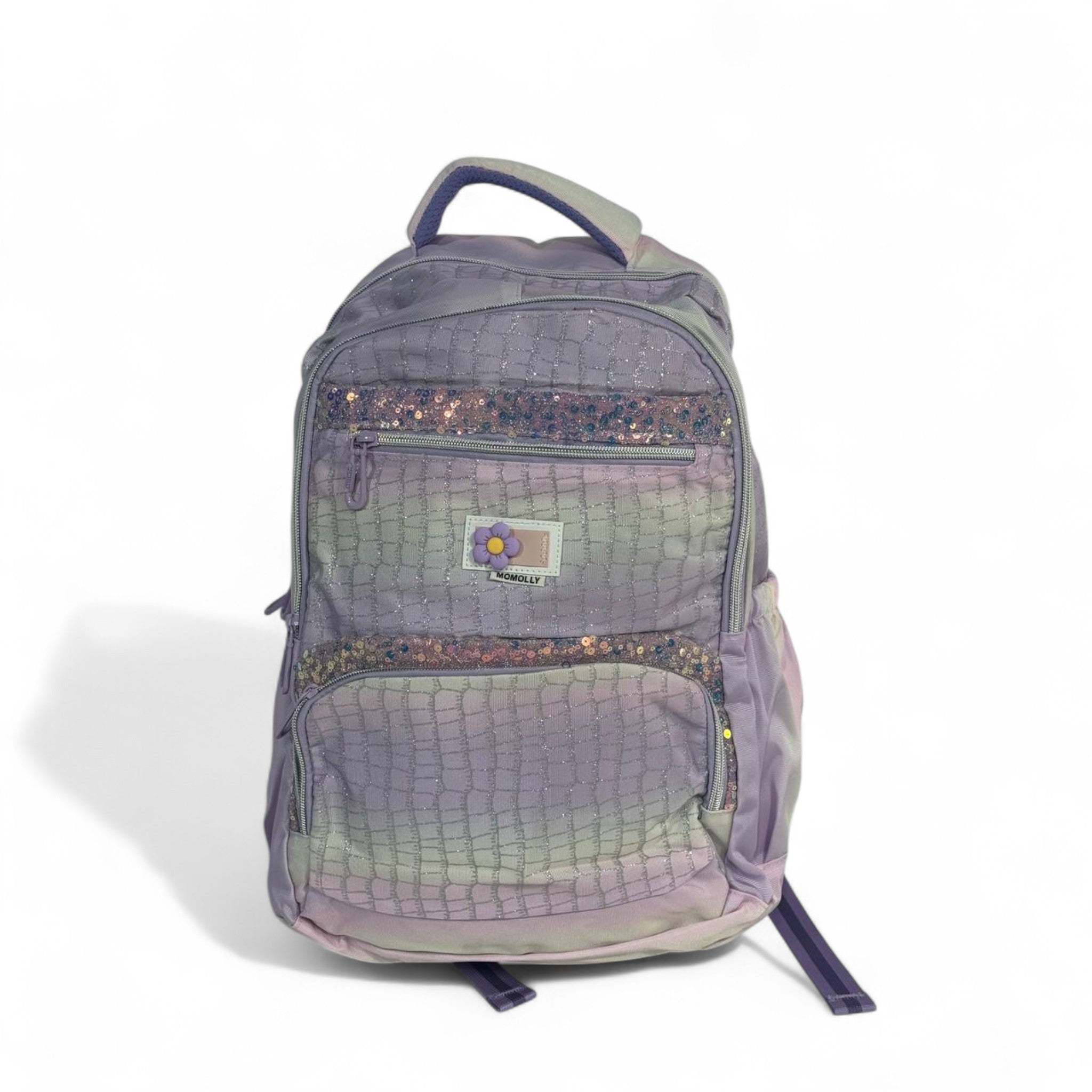 🎒 Momolly Stardust Dream Backpack – Pastel Purple Green Sparkle ✨🌈