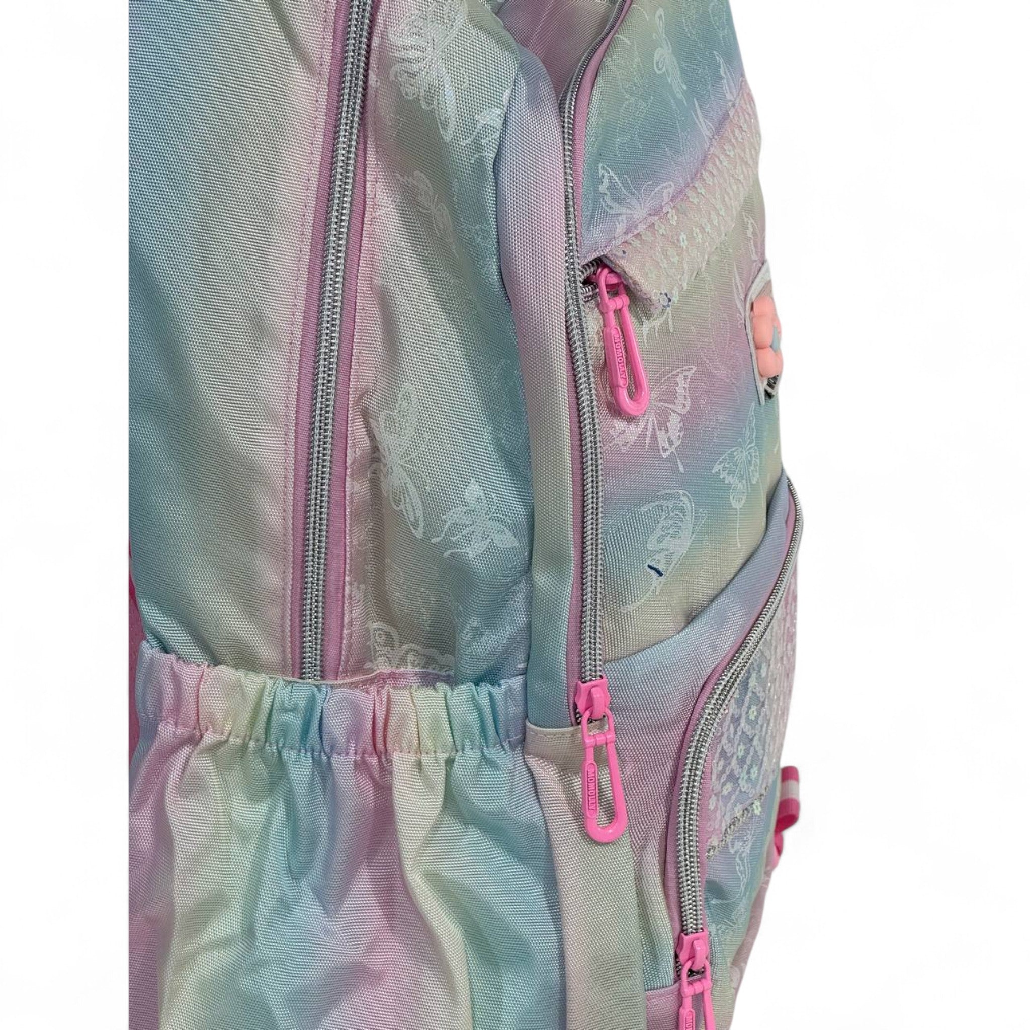 🎒 Momolly Butterfly Sparkle Backpack – Pastel Rainbow Shimmer 🌈🦋