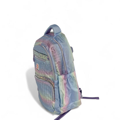 🎒 Momolly Sparkle Stripes Backpack – Pastel Rainbow Vibes 🌈✨