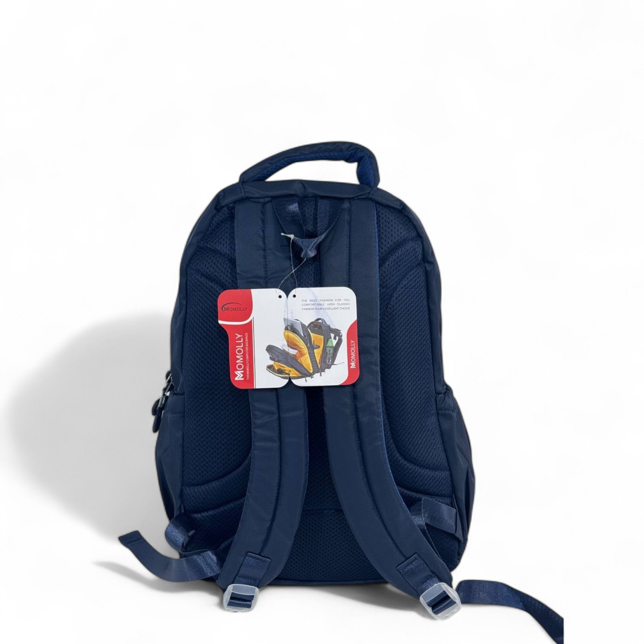🔷 Momolly UrbanPro Backpack – Solid Navy Blue 🎒✨