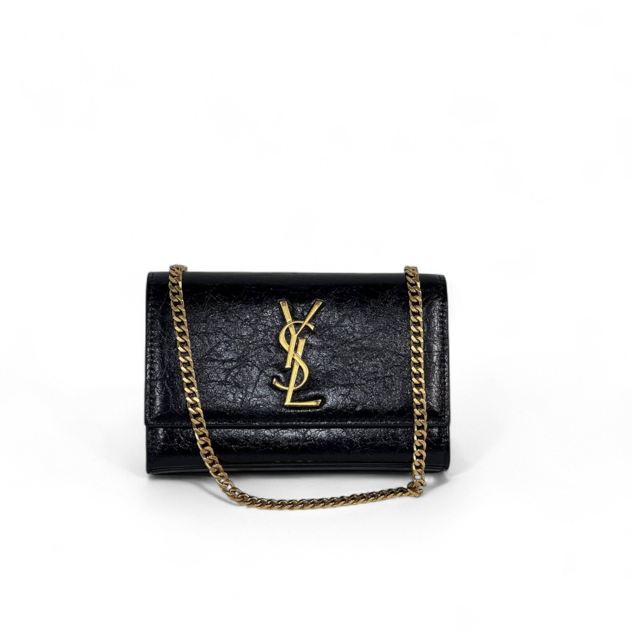 🖤 Black Luxe YSL-Style Shoulder Bag – Vintage Gold Edition 🖤