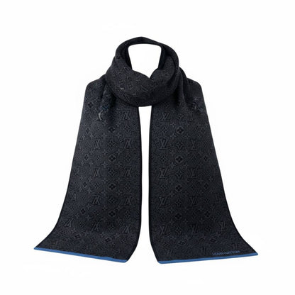 ⚫ Louis Vuitton Monogram Scarf | Gray Wool Blend